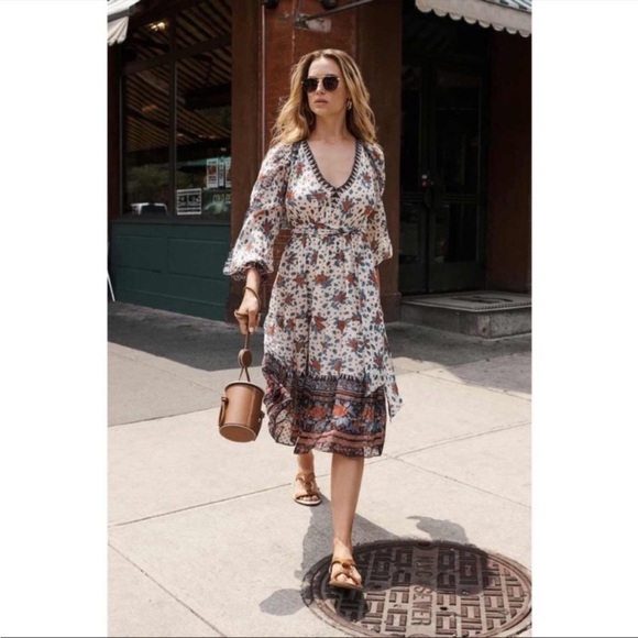 Ulla‎ Johnson Romilly Dress Pristine Size 10 Floral Romantic Feminine Swiss Dot - Picture 7 of 17